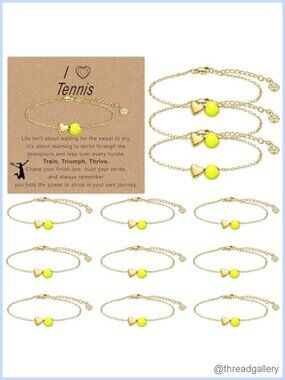 12 Tennis Bracelets Adjustable Alloy Chain Heart Charm Sporty